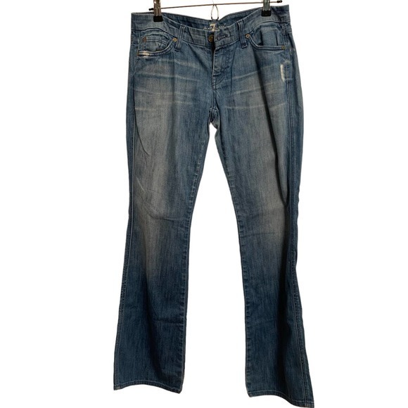 7 For All Mankind Lexie "A" Pocket Petite‎ Bootcut Flare Jean Sz 29 - Picture 1 of 4